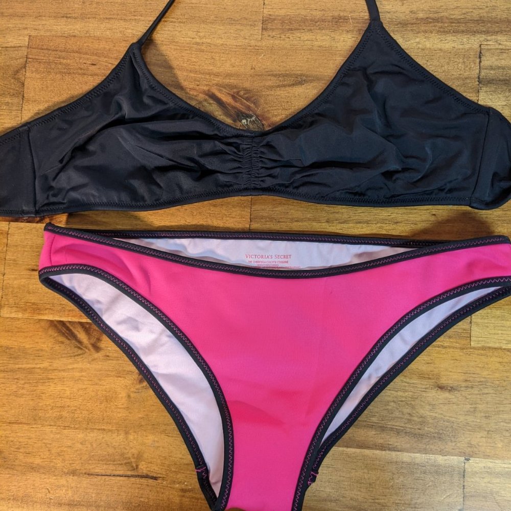 Victoria's Secret Pink/Black Bikini Size M/L